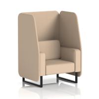 Brixworth 1 Seater Open Booth With Black Legs In Synergy Fabric - Affix Panels And Sofa