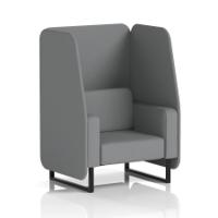 Brixworth 1 Seater Open Booth With Black Legs In Synergy Fabric - Partner Panels And Sofa