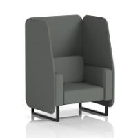 Brixworth 1 Seater Open Booth With Black Legs In Sumi Fabric - Kobe Panels And Sofa