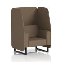 Brixworth 1 Seater Open Booth With Black Legs In Sumi Fabric - Osaka Panels And Sofa