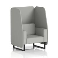 Brixworth 1 Seater Open Booth With Black Legs In Sumi Fabric - Tokyo Panels And Sofa