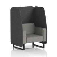 Brixworth 1 Seater Open Booth With Black Legs In X2 Fabric - Arithmetic Panels And Number Sofa