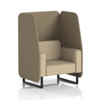 Brixworth 1 Seater Open Booth With Black Legs In Main Line Flax Fabric - Bank Panels And Upminster Sofa