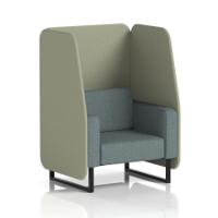 Brixworth 1 Seater Open Booth With Black Legs In Main Line Flax Fabric - Newbury Panels And Westminster Sofa