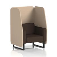 Brixworth 1 Seater Open Booth With Black Legs In Synergy Fabric - Affix Panels And Wed Sofa