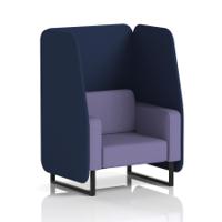 Brixworth 1 Seater Open Booth With Black Legs In Synergy Fabric - Alike Panels And Order Sofa