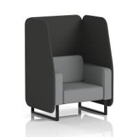 Brixworth 1 Seater Open Booth With Black Legs In Synergy Fabric - Mix Panels And Partner Sofa