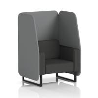 Brixworth 1 Seater Open Booth With Black Legs In Synergy Fabric - Partner Panels And Mix Sofa