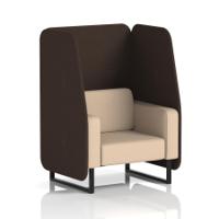 Brixworth 1 Seater Open Booth With Black Legs In Synergy Fabric - Wed Panels And Affix Sofa