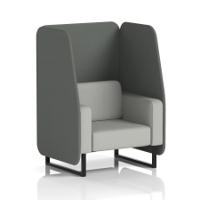 Brixworth 1 Seater Open Booth With Black Legs In Sumi Fabric - Kobe Panels And Tokyo Sofa