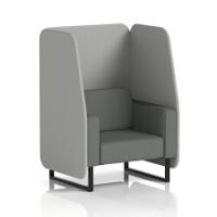 Brixworth 1 Seater Open Booth With Black Legs In Sumi Fabric - Tokyo Panels And Kobe Sofa