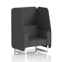 Brixworth 1 Seater Open Booth With White Legs In X2 Fabric - Arithmetic Panels And Sofa