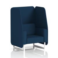Brixworth 1 Seater Open Booth With White Legs In X2 Fabric - Calculus Panels And Sofa