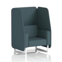 Brixworth 1 Seater Open Booth With White Legs In X2 Fabric - Polygon Panels And Sofa