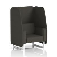 Brixworth 1 Seater Open Booth With White Legs In Main Line Flax Fabric - Temple Panels And Sofa