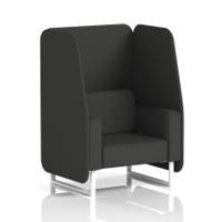 Brixworth 1 Seater Open Booth With White Legs In Synergy Fabric - Mix Panels And Sofa