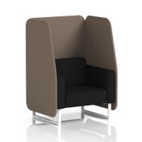 Brixworth 1 Seater Open Booth With White Legs In X2 Fabric - Theory Panels And Diameter Sofa