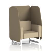 Brixworth 1 Seater Open Booth With White Legs In Main Line Flax Fabric - Bank Panels And Upminster Sofa