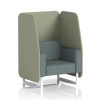 Brixworth 1 Seater Open Booth With White Legs In Main Line Flax Fabric - Newbury Panels And Westminster Sofa