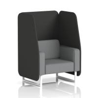 Brixworth 1 Seater Open Booth With White Legs In Synergy Fabric - Mix Panels And Partner Sofa