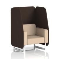 Brixworth 1 Seater Open Booth With White Legs In Synergy Fabric - Wed Panels And Affix Sofa