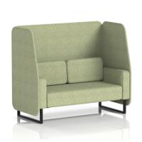 Brixworth 2 Seater Open Booth With Black Legs In Rivet Fabric - Burnish Panels And Sofa