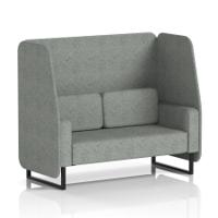 Brixworth 2 Seater Open Booth With Black Legs In Rivet Fabric - Prime Panels And Sofa