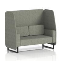 Brixworth 2 Seater Open Booth With Black Legs In Rivet Fabric - Vitreous Panels And Sofa