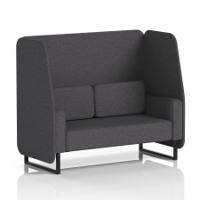 Brixworth 2 Seater Open Booth With Black Legs In X2 Fabric - Arithmetic Panels And Sofa