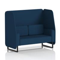 Brixworth 2 Seater Open Booth With Black Legs In X2 Fabric - Calculus Panels And Sofa