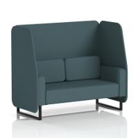 Brixworth 2 Seater Open Booth With Black Legs In X2 Fabric - Polygon Panels And Sofa