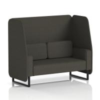 Brixworth 2 Seater Open Booth With Black Legs In Main Line Flax Fabric - Temple Panels And Sofa