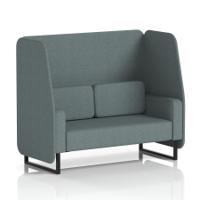 Brixworth 2 Seater Open Booth With Black Legs In Main Line Flax Fabric - Westminster Panels And Sofa