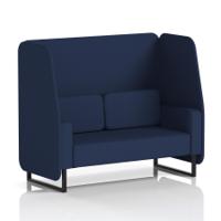 Brixworth 2 Seater Open Booth With Black Legs In Synergy Fabric - Alike Panels And Sofa
