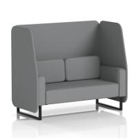 Brixworth 2 Seater Open Booth With Black Legs In Synergy Fabric - Partner Panels And Sofa