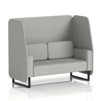 Brixworth 2 Seater Open Booth With Black Legs In Sumi Fabric - Tokyo Panels And Sofa
