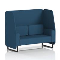 Brixworth 2 Seater Open Booth With Black Legs In Sumi Fabric - Uto Panels And Sofa