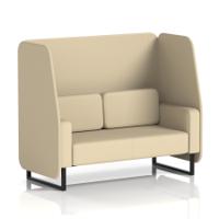 Brixworth 2 Seater Open Booth With Black Legs In Sumi Fabric - Zen Panels And Sofa