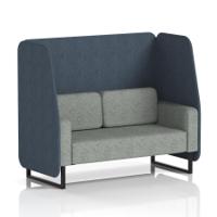 Brixworth 2 Seater Open Booth With Black Legs In Rivet Fabric - Crucible Panels And Prime Sofa