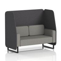 Brixworth 2 Seater Open Booth With Black Legs In X2 Fabric - Arithmetic Panels And Number Sofa