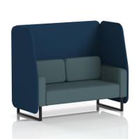 Brixworth 2 Seater Open Booth With Black Legs In X2 Fabric - Calculus Panels And Polygon Sofa