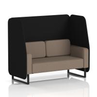 Brixworth 2 Seater Open Booth With Black Legs In X2 Fabric - Diameter Panels And Theory Sofa