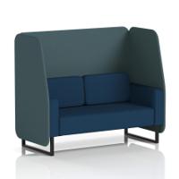 Brixworth 2 Seater Open Booth With Black Legs In X2 Fabric - Polygon Panels And Calculus Sofa
