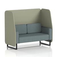 Brixworth 2 Seater Open Booth With Black Legs In Main Line Flax Fabric - Newbury Panels And Westminster Sofa