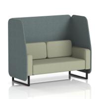 Brixworth 2 Seater Open Booth With Black Legs In Main Line Flax Fabric - Westminster Panels And Newbury Sofa
