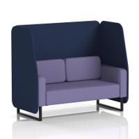 Brixworth 2 Seater Open Booth With Black Legs In Synergy Fabric - Alike Panels And Order Sofa
