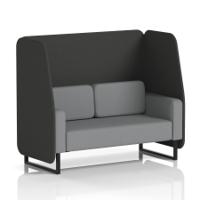 Brixworth 2 Seater Open Booth With Black Legs In Synergy Fabric - Mix Panels And Partner Sofa