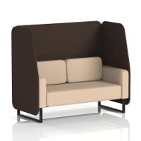 Brixworth 2 Seater Open Booth With Black Legs In Synergy Fabric - Wed Panels And Affix Sofa
