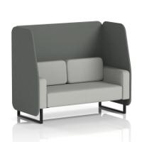 Brixworth 2 Seater Open Booth With Black Legs In Sumi Fabric - Kobe Panels And Tokyo Sofa