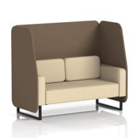 Brixworth 2 Seater Open Booth With Black Legs In Sumi Fabric - Osaka Panels And Zen Sofa